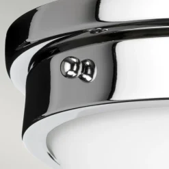 Deckenleuchten|Flurlampen*Elstead Deckenlampe Weiß Chrom rund Ø32cm E27 Glas Metall