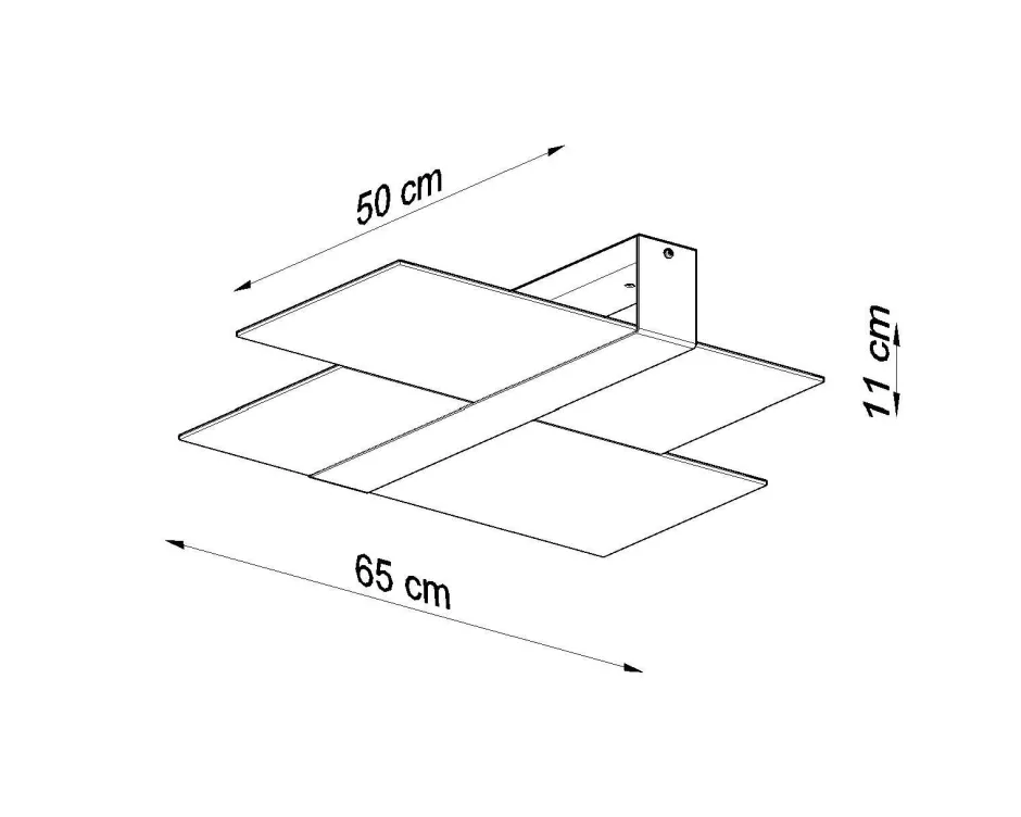 Deckenleuchten|Flurlampen*Sollux Deckenlampe Weiß Glas Metall flach blendarm 2x E27