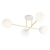Emibig Deckenlampe Weiß Gold aus Glas Metall 4-flammig< Deckenleuchten|Flurlampen