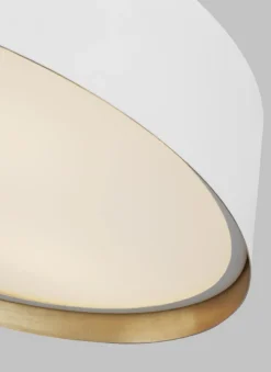 Elstead Deckenlampe Weiß Gold Ø37cm rund Modern Metall ZENU< Deckenleuchten|Flurlampen