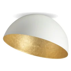 Deckenleuchten|Wohnzimmerlampen*Sigma Deckenlampe Weiß Gold Metall L:90 cm E27 dekorativ