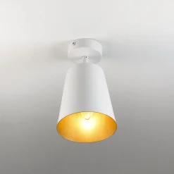 Retro Lampen|Küchenlampen*Easylight Deckenlampe Weiß Gold Metall Retro flexibel E27