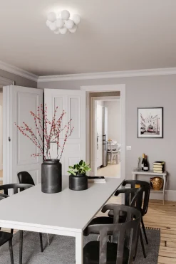 Deckenleuchten|Flurlampen*By Rydéns Deckenlampe Weiß matt B: 30 cm 3-flammig G9 Metall Glas