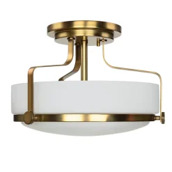 Elstead Deckenlampe Weiß Messing antik Jugendstil blendarm< Glaslampen|Jugendstil Lampen