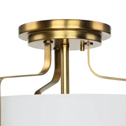 Elstead Deckenlampe Weiß Messing antik Jugendstil blendarm< Glaslampen|Jugendstil Lampen