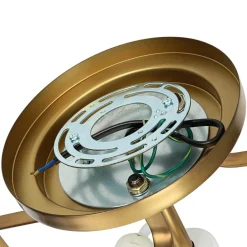 Elstead Deckenlampe Weiß Messing antik Jugendstil blendarm< Glaslampen|Jugendstil Lampen