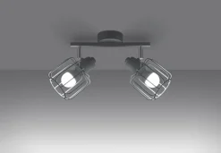 Deckenleuchten|Spots*Sollux Deckenlampe Weiß Metall 2-flammig B: 27 cm Retro