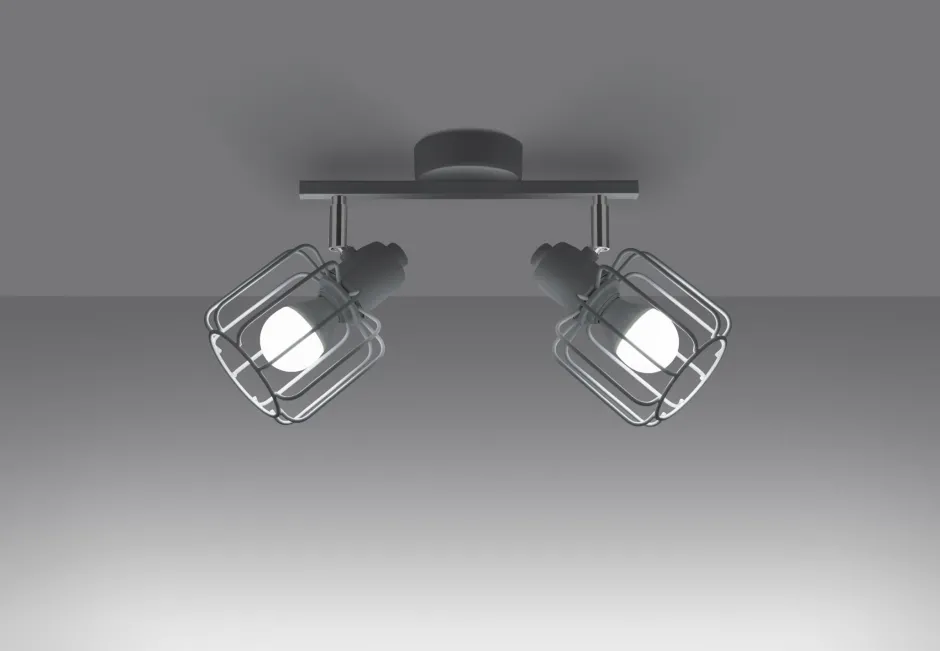 Deckenleuchten|Spots*Sollux Deckenlampe Weiß Metall 2-flammig B: 27 cm Retro