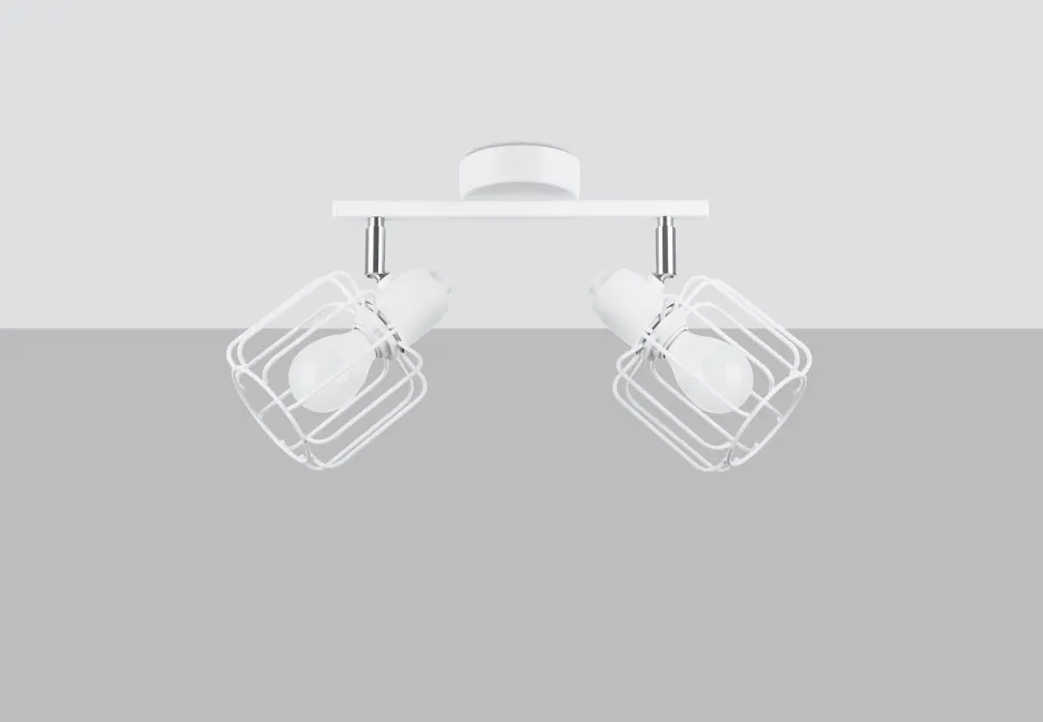 Deckenleuchten|Spots*Sollux Deckenlampe Weiß Metall 2-flammig B: 27 cm Retro