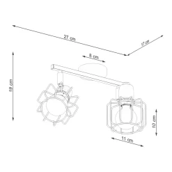 Deckenleuchten|Spots*Sollux Deckenlampe Weiß Metall 2-flammig B: 27 cm Retro