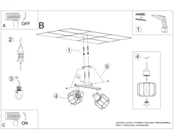 Deckenleuchten|Spots*Sollux Deckenlampe Weiß Metall 2-flammig B: 27 cm Retro