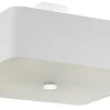 Deckenleuchten|Flurlampen*Sollux Deckenlampe Weiß quadratisch B: 45 cm Stoff Glas 5x E27