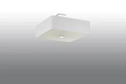 Deckenleuchten|Flurlampen*Sollux Deckenlampe Weiß quadratisch B: 45 cm Stoff Glas 5x E27