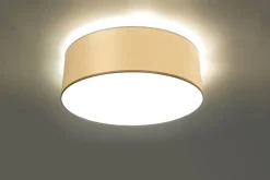 Deckenleuchten|Flurlampen*Sollux Deckenlampe Weiß rund flach Ø 25 cm blendarm E27