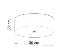 Sollux Deckenlampe Weiß Stoff Glas Ø 30 cm rund blendarm 3x E27< Deckenleuchten|Flurlampen