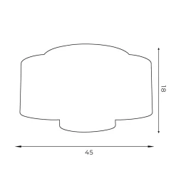 Luminex Deckenlampe Weiß Stoff Metall E27 rund Ø45 cm blendarm< Deckenleuchten|Flurlampen