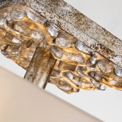 Deckenleuchten|Flurlampen*Elstead Deckenleichte Glas Metall B: 36,8 cm 2x E27 Silber antik Weiß