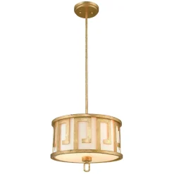 Deckenleuchten|Stofflampen*Elstead Deckenleuchte AIROSO Gold kürzbar Vintage Design