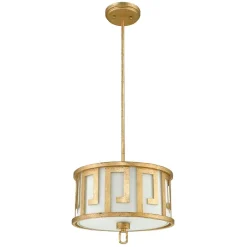 Deckenleuchten|Stofflampen*Elstead Deckenleuchte AIROSO Gold kürzbar Vintage Design