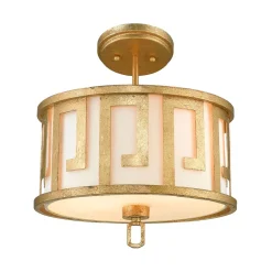 Deckenleuchten|Stofflampen*Elstead Deckenleuchte AIROSO Gold kürzbar Vintage Design