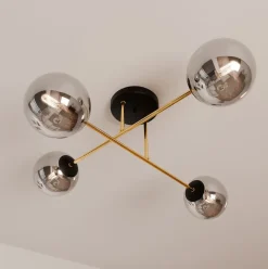 Emibig Deckenleuchte ANNETTA Metall Rauchglas Kugel Schirme< Deckenleuchten|Flurlampen