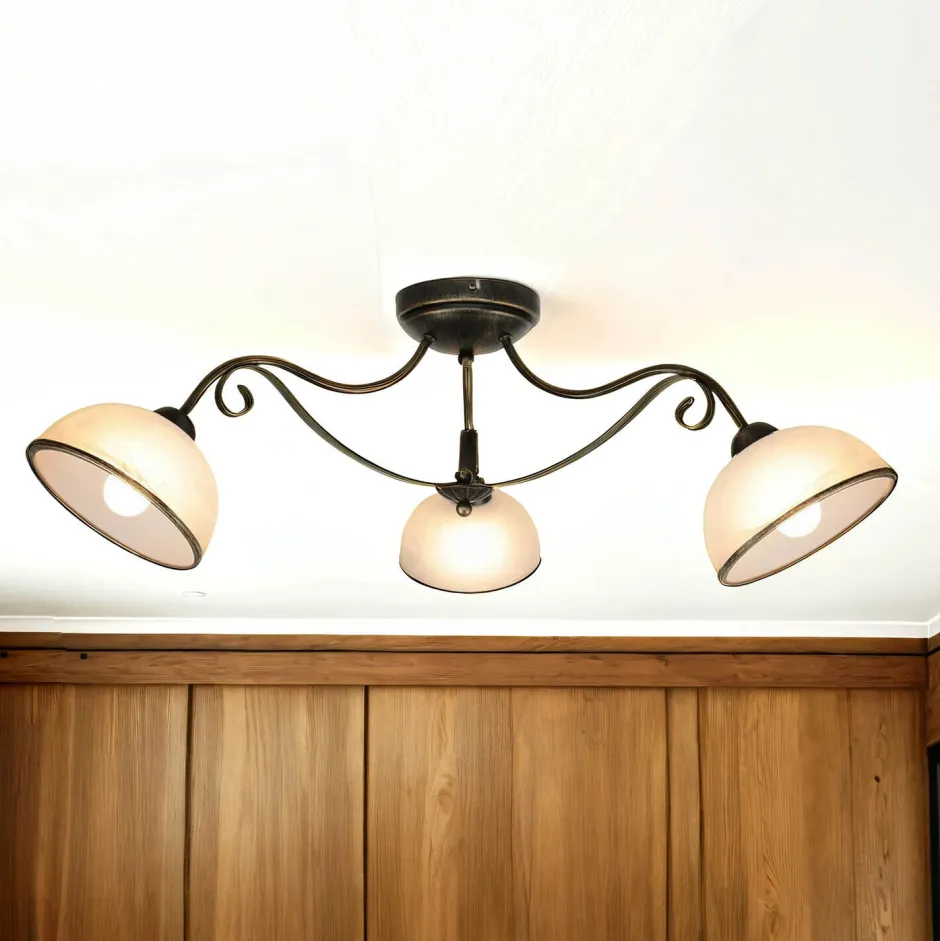 Luminex Deckenleuchte ANTICA Ø70cm 3-flmg< Glaslampen|Rustikale Lampen