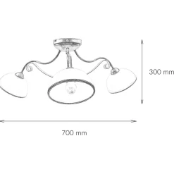 Luminex Deckenleuchte ANTICA Ø70cm 3-flmg< Glaslampen|Rustikale Lampen