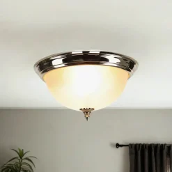 Lido Deckenleuchte Antik in Messing Creme Wohnzimmer< Deckenleuchten|Flurlampen