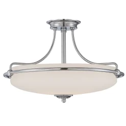 Elstead Deckenleuchte ASPERO Chrom Ø53cm Jugendstil Lampe< Glaslampen|Designerlampen