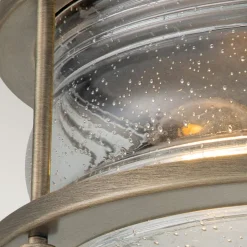 Metall Lampen|Vintage Lampen*Elstead Deckenleuchte außen Aluminium Glas B: 30,5 cm IP44 E27