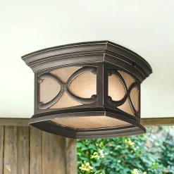 Elstead Deckenleuchte Außen Glas Aluminium Balkon Terrasse< Rustikale Lampen|Vintage Lampen