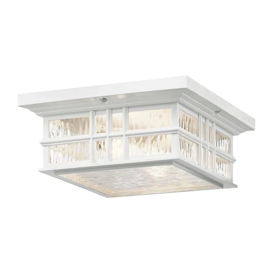 Elstead Deckenleuchte außen IP44 E27 Glas Rustikal Weiß< Rustikale Lampen|Vintage Lampen