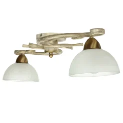 Easylight Deckenleuchte AURORA WHITE in Shabby Weiß 2-flmg< Glaslampen|Rustikale Lampen