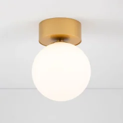 Deckenleuchten|Flurlampen*Nowodvorski Deckenleuchte Bad Kugel Ø 12 cm G9 in Gold matt Weiß rund