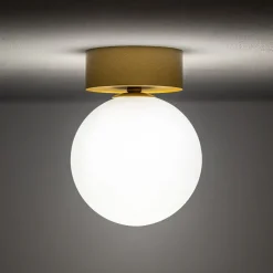 Deckenleuchten|Flurlampen*Nowodvorski Deckenleuchte Bad Kugel Ø 12 cm G9 in Gold matt Weiß rund