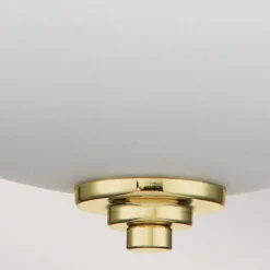 Deckenleuchten|Badezimmer Lampe*Elstead Deckenleuchte Bad rund Ø 33,5 cm IP44 Messing Weiß 2x E27