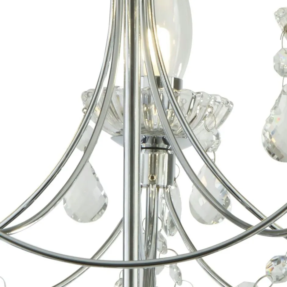 Searchlight Deckenleuchte Badezimmer Ø 48 cm Kristall Metall IP44< Esszimmer Lampen|Glaslampen