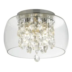 Glaslampen|Kristalllampen*Searchlight Deckenleuchte Badezimmer IP44 D: 28 cm Glas 3x G9
