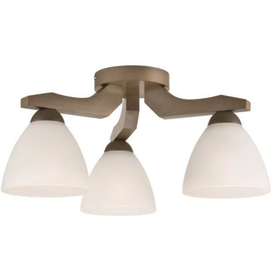 Deckenleuchten|Flurlampen*Lamkur Deckenleuchte BATORY Holz 3-flmg Modern Wohnzimmer