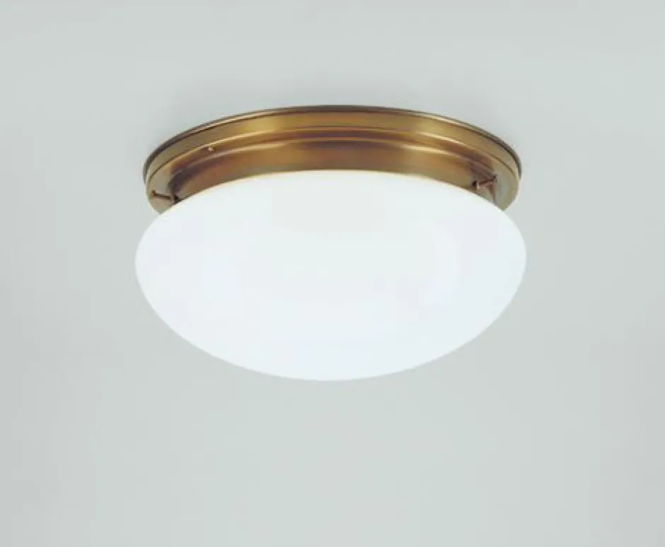 Berliner Messingleuchten Deckenleuchte blendarm Berliner Messing Glas Ø30 cm E27< Flurlampen|Bürolampen