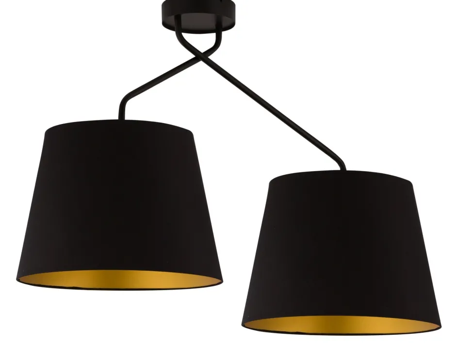 Deckenleuchten|Schlafzimmer Lampen*Sigma Deckenleuchte blendarm in Schwarz Gold E27 stylisch