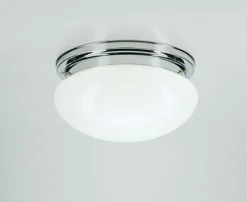 Flurlampen|Bürolampen*Berliner Messingleuchten Deckenleuchte blendarm Messing Glas Ø30 cm E27 in Chrom