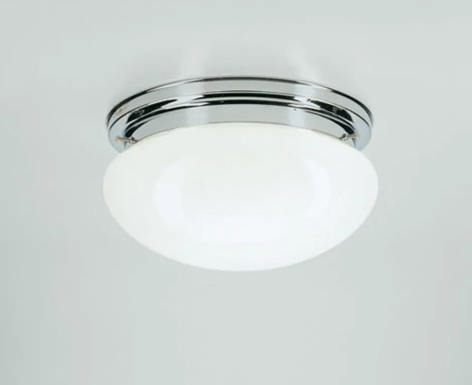 Flurlampen|Bürolampen*Berliner Messingleuchten Deckenleuchte blendarm Messing Glas Ø30 cm E27 in Chrom