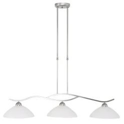 Deckenleuchten|Badezimmer Lampe*Steinhauer Deckenleuchte blendarm Metall Glas in Stahl Weiß 112 cm
