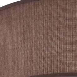 Deckenleuchten|Flurlampen*Lamkur Deckenleuchte Braun Ø 45 cm rund Stoff blendarm für 2x E27