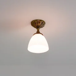 Giovanni Battista Deckenleuchte Bronze Hell Glasschirm Beatrice< Metall Lampen|Messinglampen