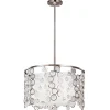 Elstead Deckenleuchte CASTELO in Nickel Glas Seide Lampe< Deckenleuchten|Moderne Lampen