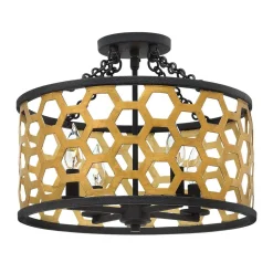 Deckenleuchten|Moderne Lampen*Elstead Deckenleuchte CELLA 4-flmg in Gold Schwarz Lampe