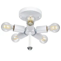 Deckenleuchten|Flurlampen*Elstead Deckenleuchte Creme Chrom rund Ø56cm blendarm