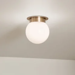 Deckenleuchten|Flurlampen*Elstead Deckenleuchte E27 Ø 20,3 cm Metall Glas in Bronze Weiß